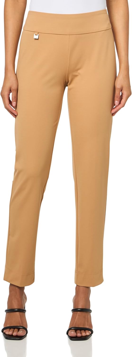 Wide Band Elastic Waist Pull On Knit Ankle Pant