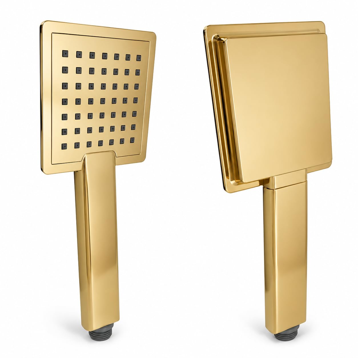 Topolenashop Colonna Doccia Oro Senza Miscelatore Con Soffione Quadrato, Doccetta, Deviatore e Portasapone, Asta Saliscendi Regolabile 96 cm Con Flessibile 1,8 m | 87305