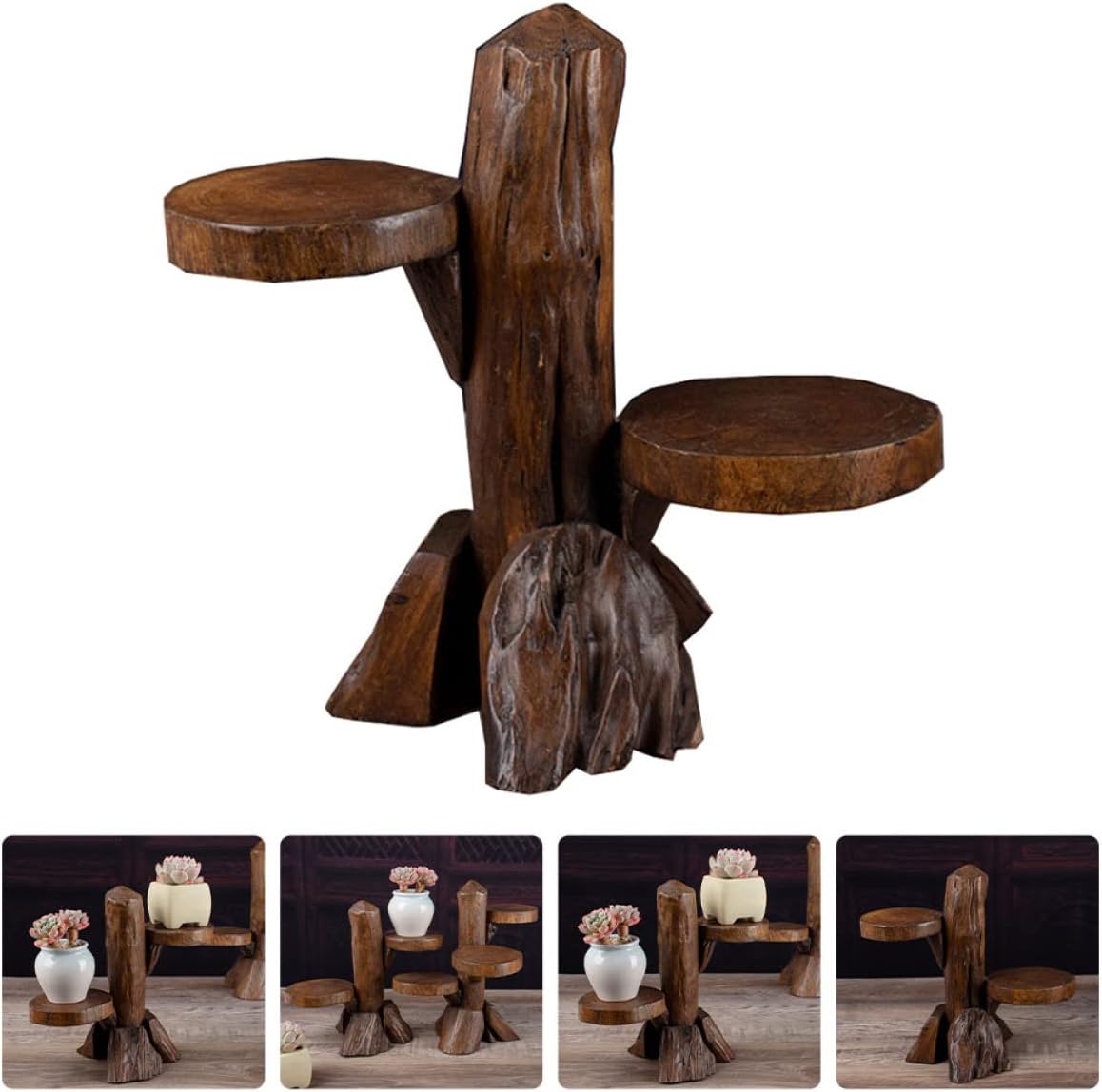 Mini Plant Stand Display Shelf for Home Decor Wooden Succulent Storage Rack for Office Balcony Bedroom Durable and Stylish Plant Holder