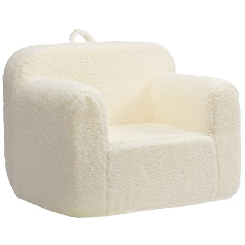 ALIMORDEN Kids Ultra-Soft Snuggle Foam Filled Chair, Toddler Cuddly Sherpa