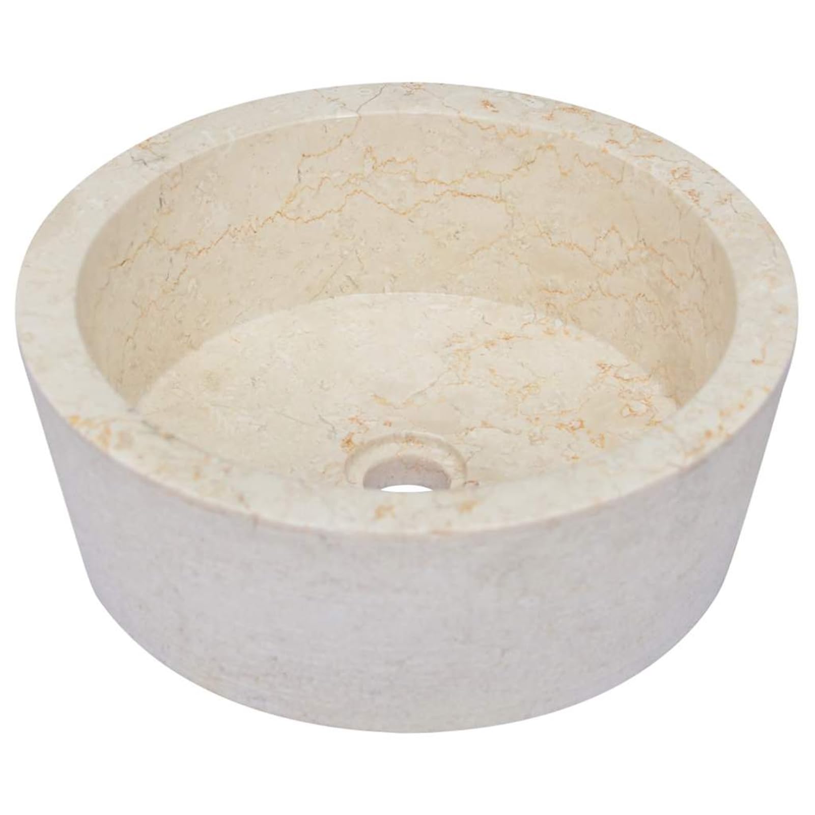 Homgoday Lavabo Crema marmol Artesanal 40x15 cm lavamanos Decorativo