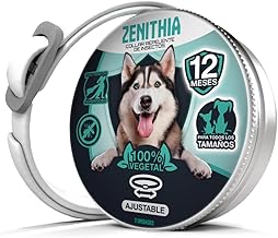 Zenithia Insect Repellent Collar, Anti-Flea Dogs, Ticks and Mosquitos, Anti-parasitic Collar Dogs-12 Months Protection-65cm-Adjustable-100% Vegetable-Waterproof- 1 Und