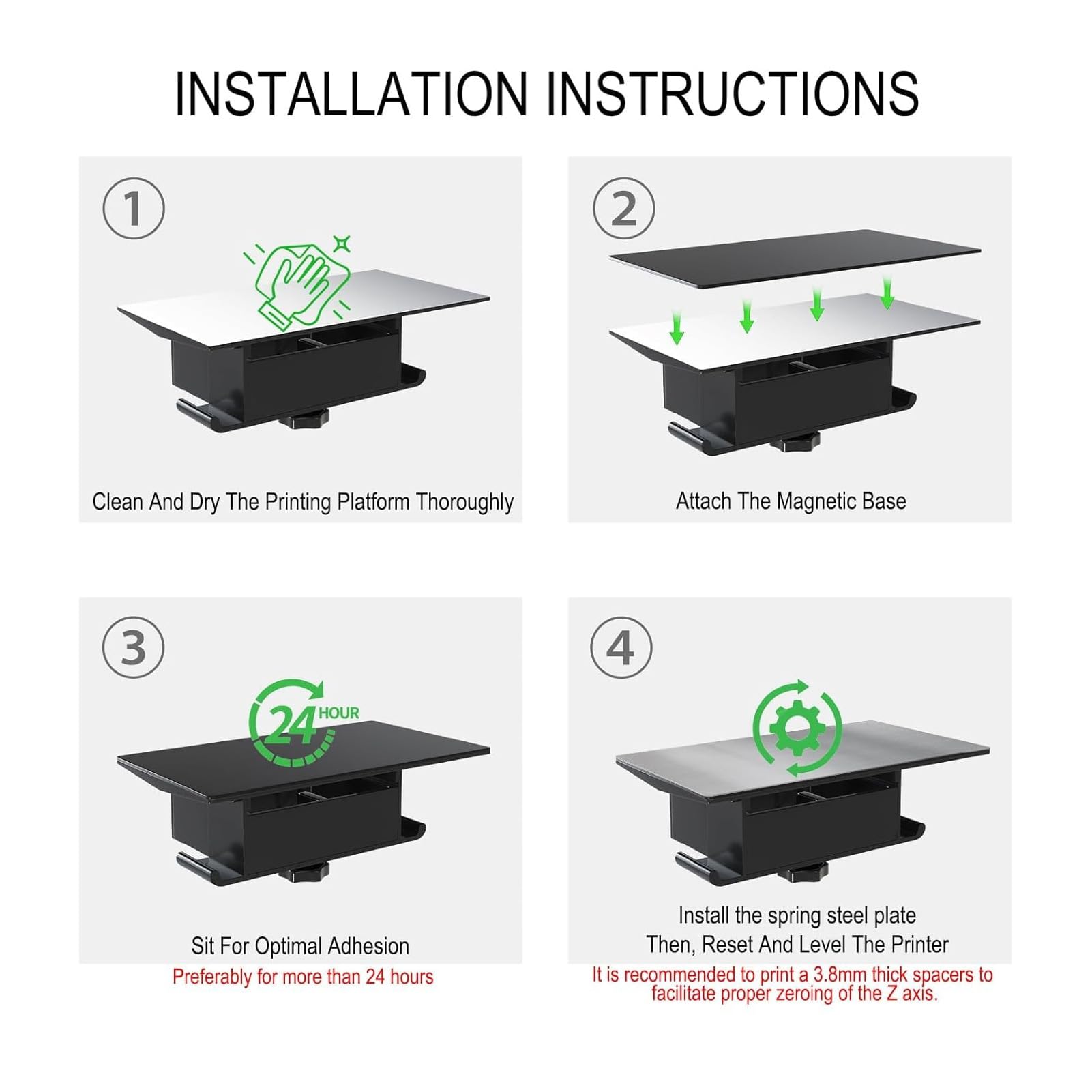 2PCS Flexible Build Plate Set Inoxydable pour Photon Mono M7/M7 Pro Imprimantes 3D SLA DLP
