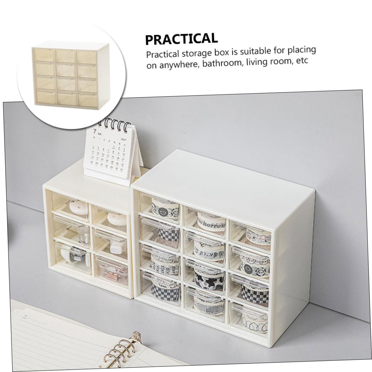 SHINEOFI Organizer Plastica per Scrivania Contenitore Portaoggetti in Plastica Organizer per Scatola per Trucco e Cancelleria
