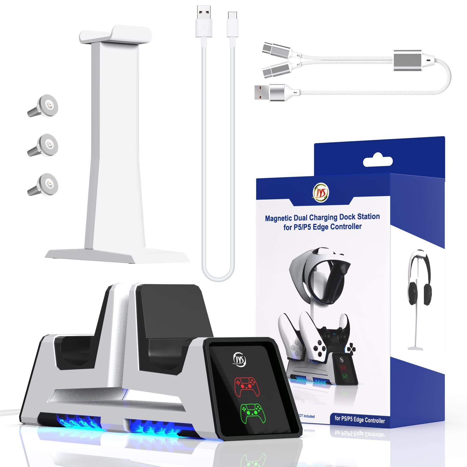 Supporto della stazione di ricarica del controller e set di cavi di ricarica per PS5 Elite, supporto di visualizzazione del caricabatterie della maniglia, controller di gioco VR Accessori di ricarica