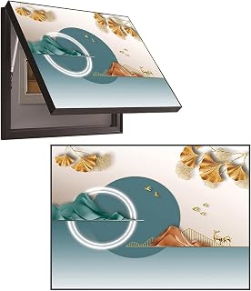 Distribution Box Decorative Painting, Electrical Panel Cover, Electric Meter Counters Decoration Cover Hide Paintings with Hydraulic Rod Supports(N,50 * 70CM)