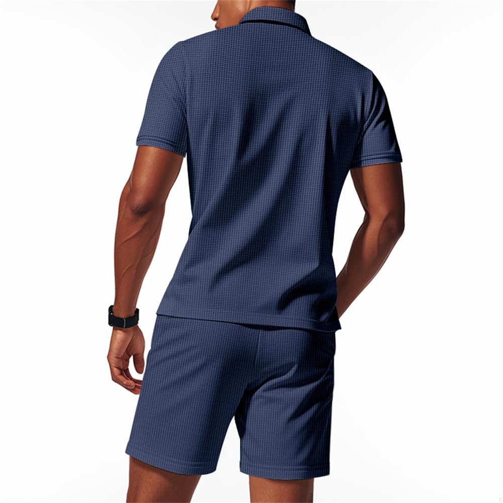 Ensemble Homme Été Tenue Décontracté Polo Manches Courtes et Short Jogging Ensembles Survêtement Outfits Tracksuit