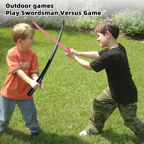 Image of 2Pcs Samurai Sword, Telescopic Sword Set for Display and Role Play, Anime Sword Toy for Cultural Enthusiasts,Black and Pink (2pcs（Black Pink）)