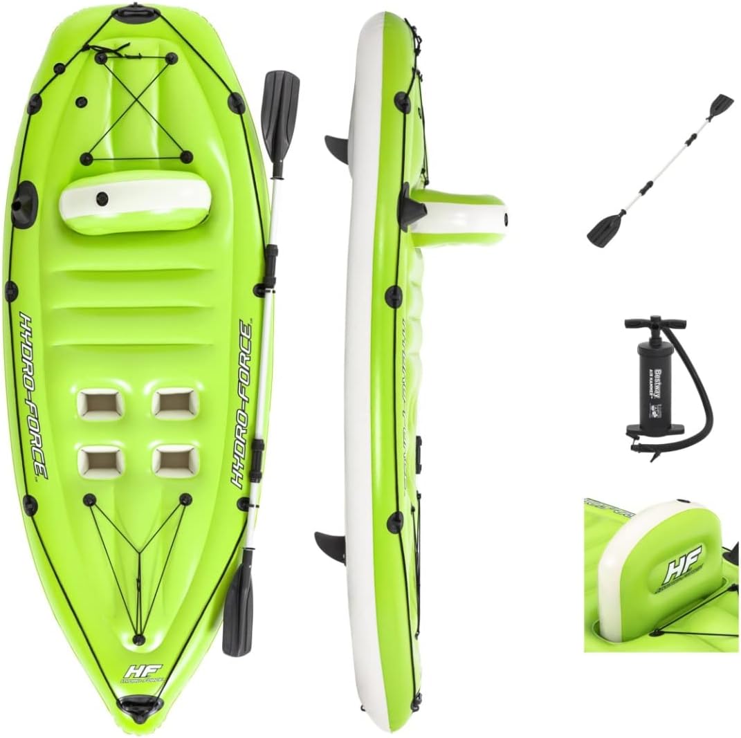 Bestway Hydro-Force inflatable kayak, Koracle Inflatable Boat Set for Fishing with Hand Pump and Paddle, 1 Person Capacity Bestway Hydro-Force inflatable kayak, Koracle Inflatable Boat Set for Fishing with Hand Pump and Paddle, 1 Person Capacity