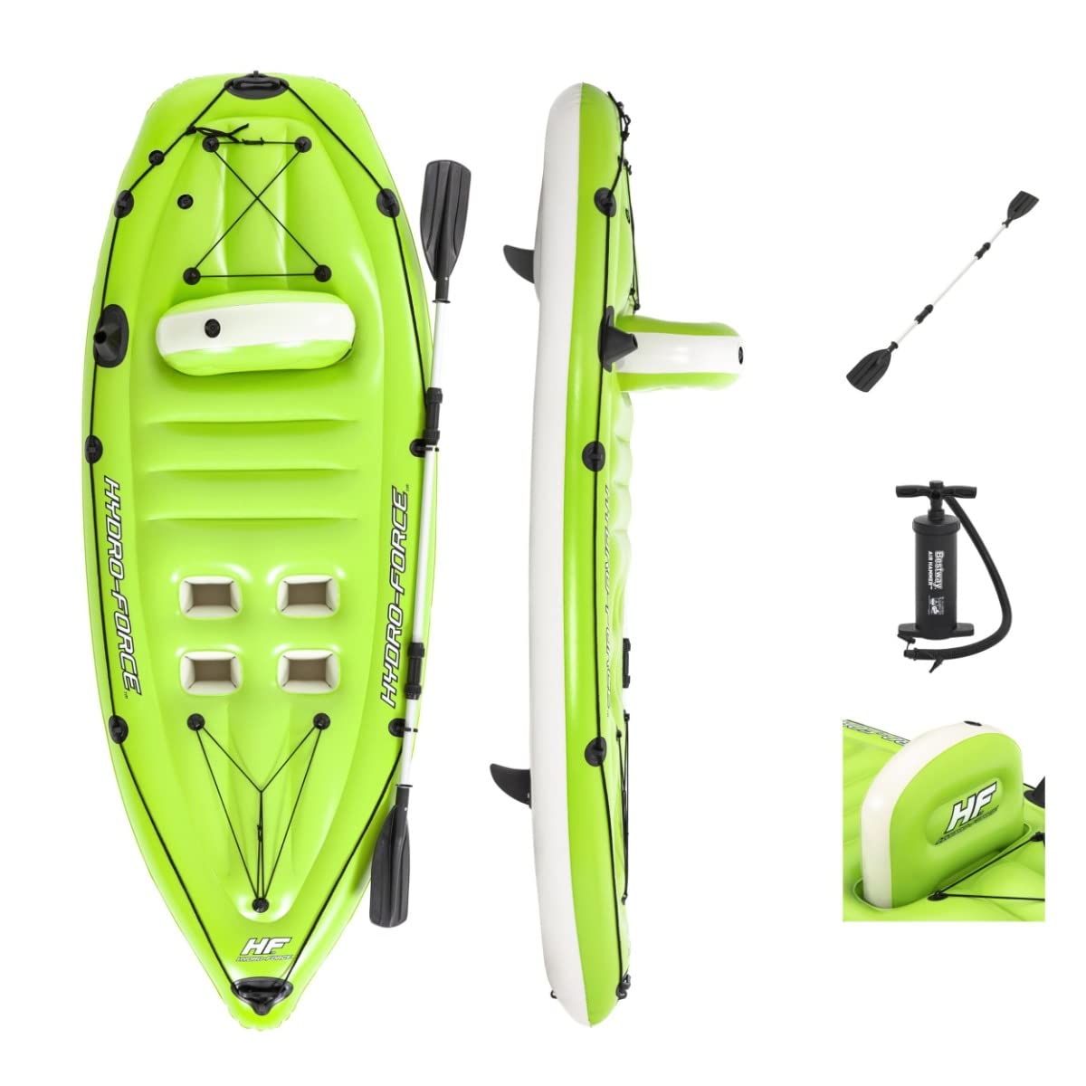 Bestway Hydro-Force Inflatable Kayak, Koracle Inflatable Boat Set for Fishing with Hand Pump and Paddle, 1 Person Capacity