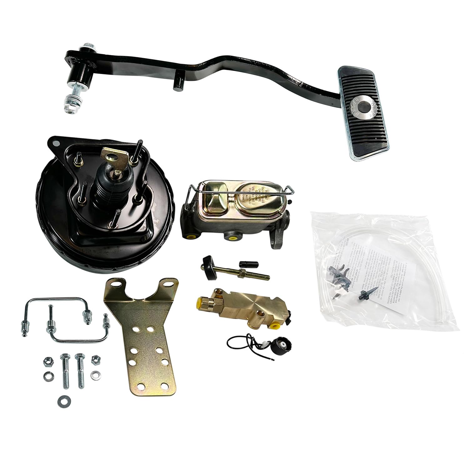 OTMGTGM 9" Power Brake Booster Conversion Brake Pedal Kit Disc Drum Kit with Master Cylinder Compatible with 1967 1968 1969 1970 Ford Mustang