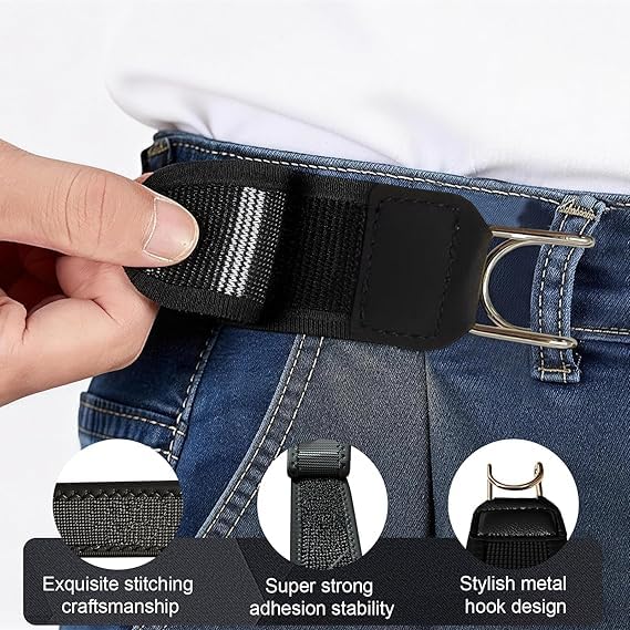 Image of 4Pcs Elastic Belt for Men, Belt for Men Jeans, Tactical elastic Belts, Elastic Belt with Hook, for Outdoor Activities and Daily Wear, Black and Brown