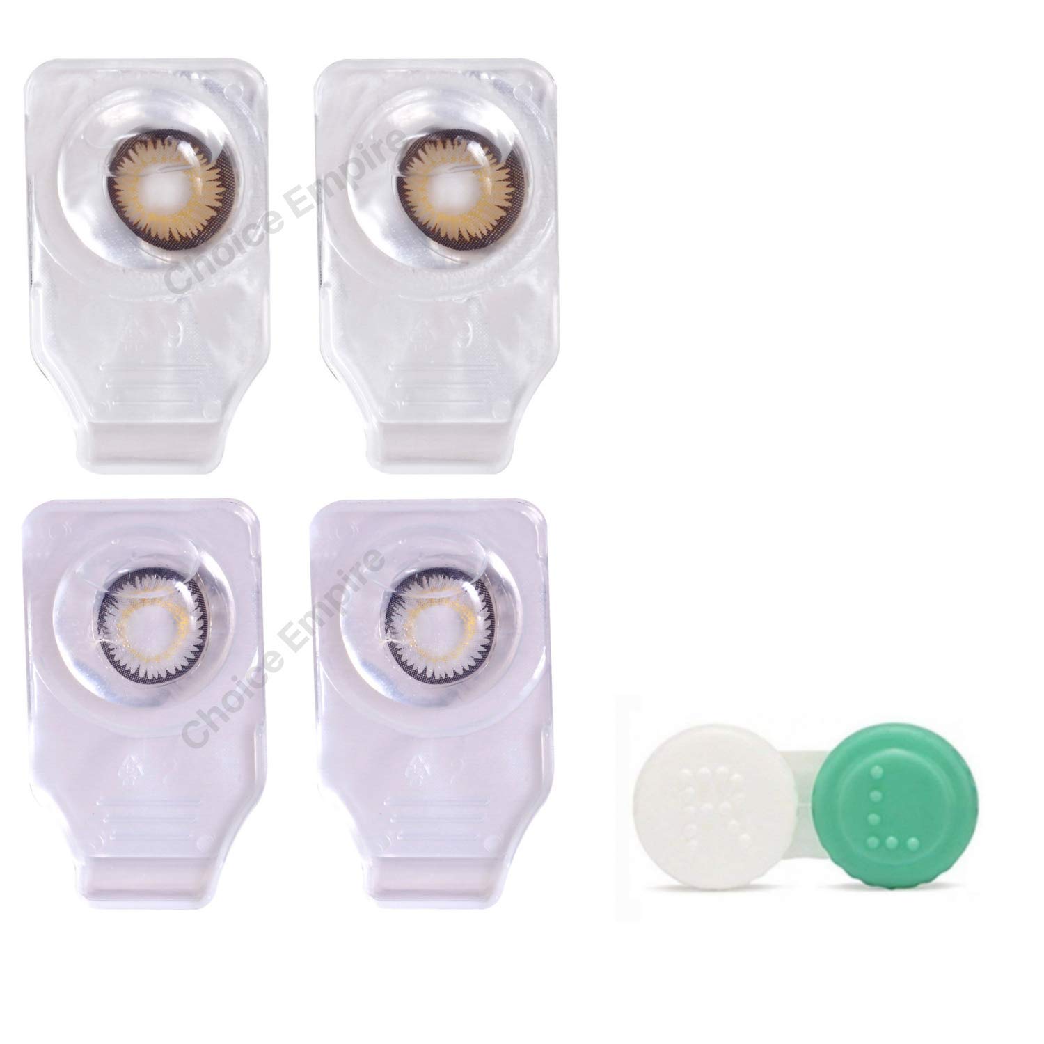 Choice Empire Monthly Colored Contact Lenses Zero Power for Eye Combo Pack of 2 with 1 Lens Case Brown-Light Grey (B07TPLRHF3) Amazon Price History, Amazon Price Tracker