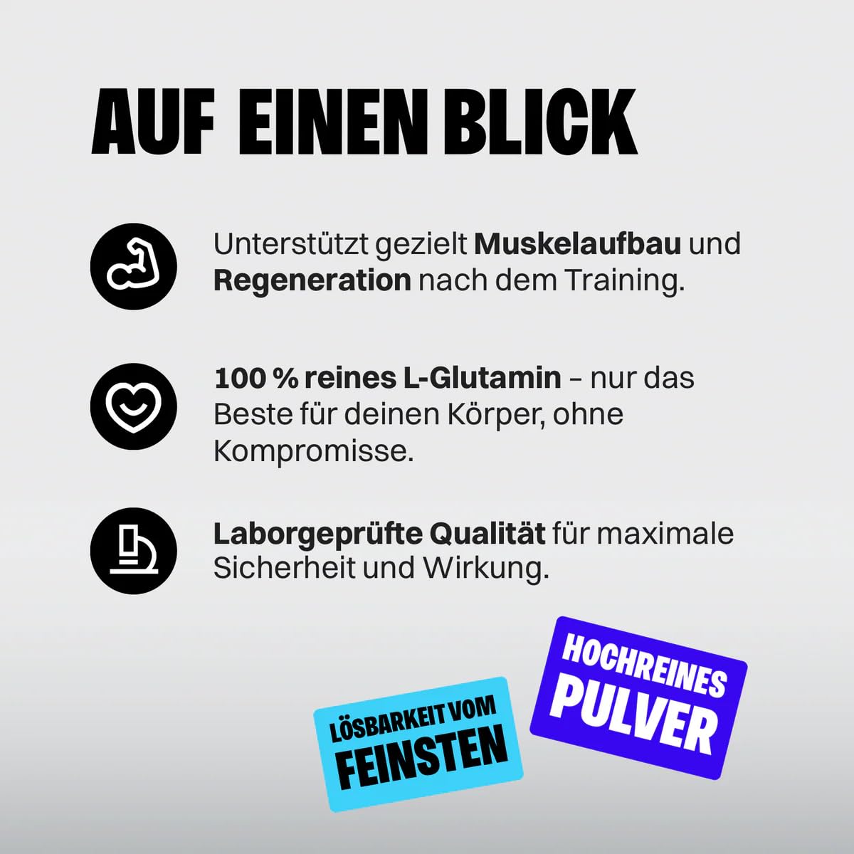 Bodylab24 Glutamin Powder 500g, je Portion 5g 100% reines geschmacksneutrales L-2-Aminoglutarsäure Pulver, Glutamine kann die Regenerationsprozesse unterstützen, ideal für Kraft- und Ausdauersportler