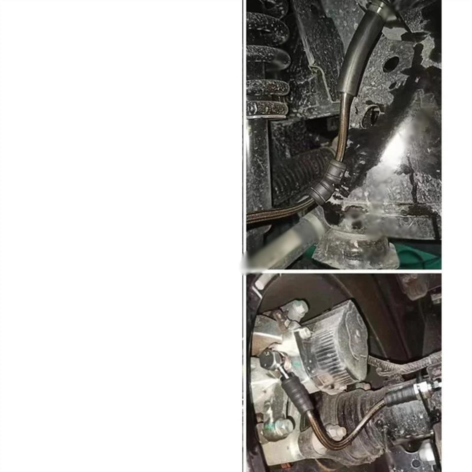 Motorradteil 5 M 16,4 Ft Motorrad Geflochtener Edelstahl-PVC-Bremsleitungsschlauch Flüssigkeits-Hydraulikschlauch Bremsleitung Gasöl Kraftstoffrohr(Silver)