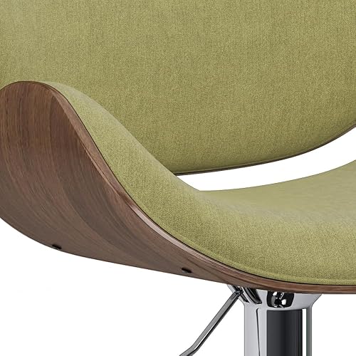 Miniatura 5 de SIMPLIHOME Marana - Taburete de barra de 33 pulgadas de ancho de mediados de siglo de madera curvada de altura ajustable con elevación de gas en