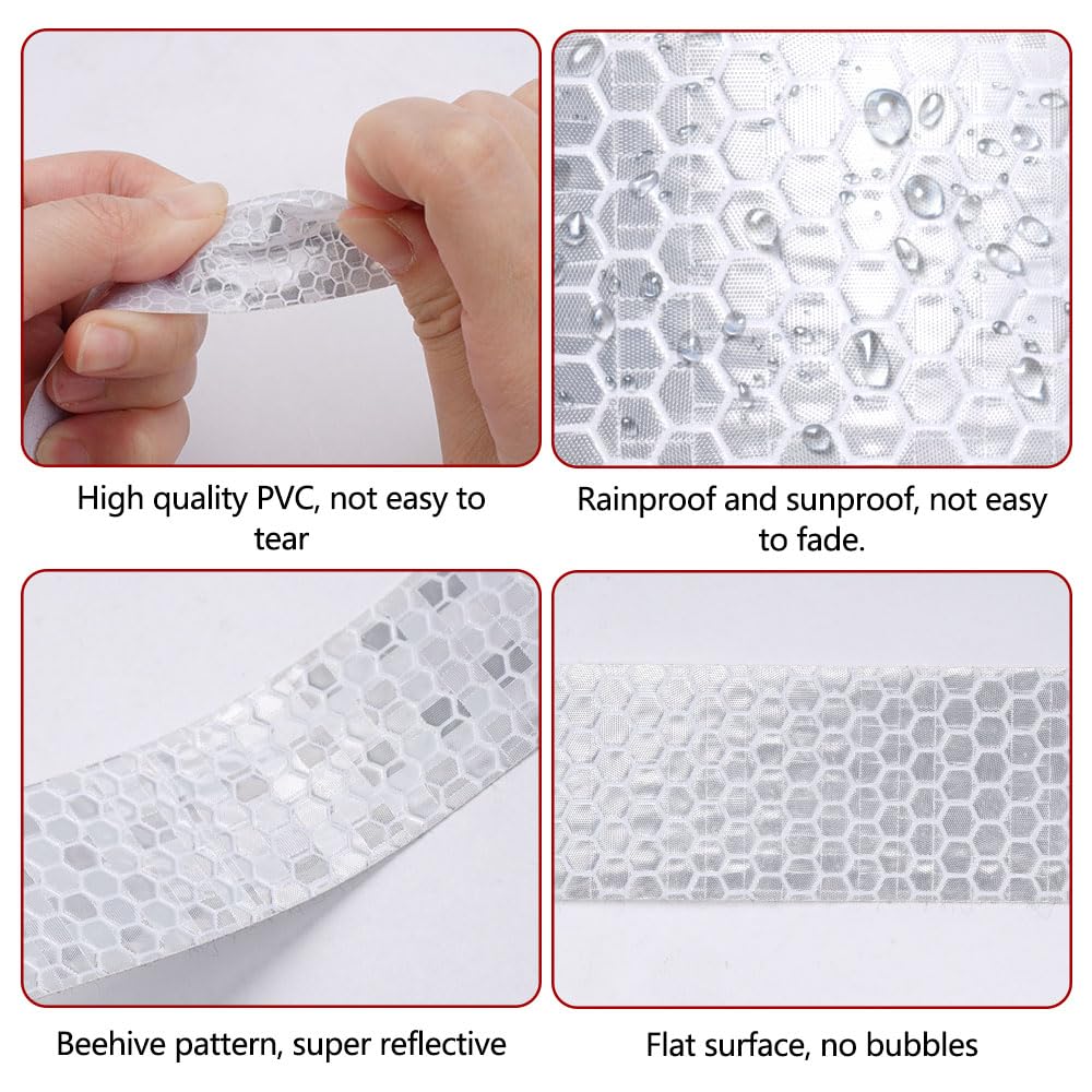 23m x 2.5cm Waterproof Reflective Tape Self-Adhesive for Bicycle Vehicles Cars