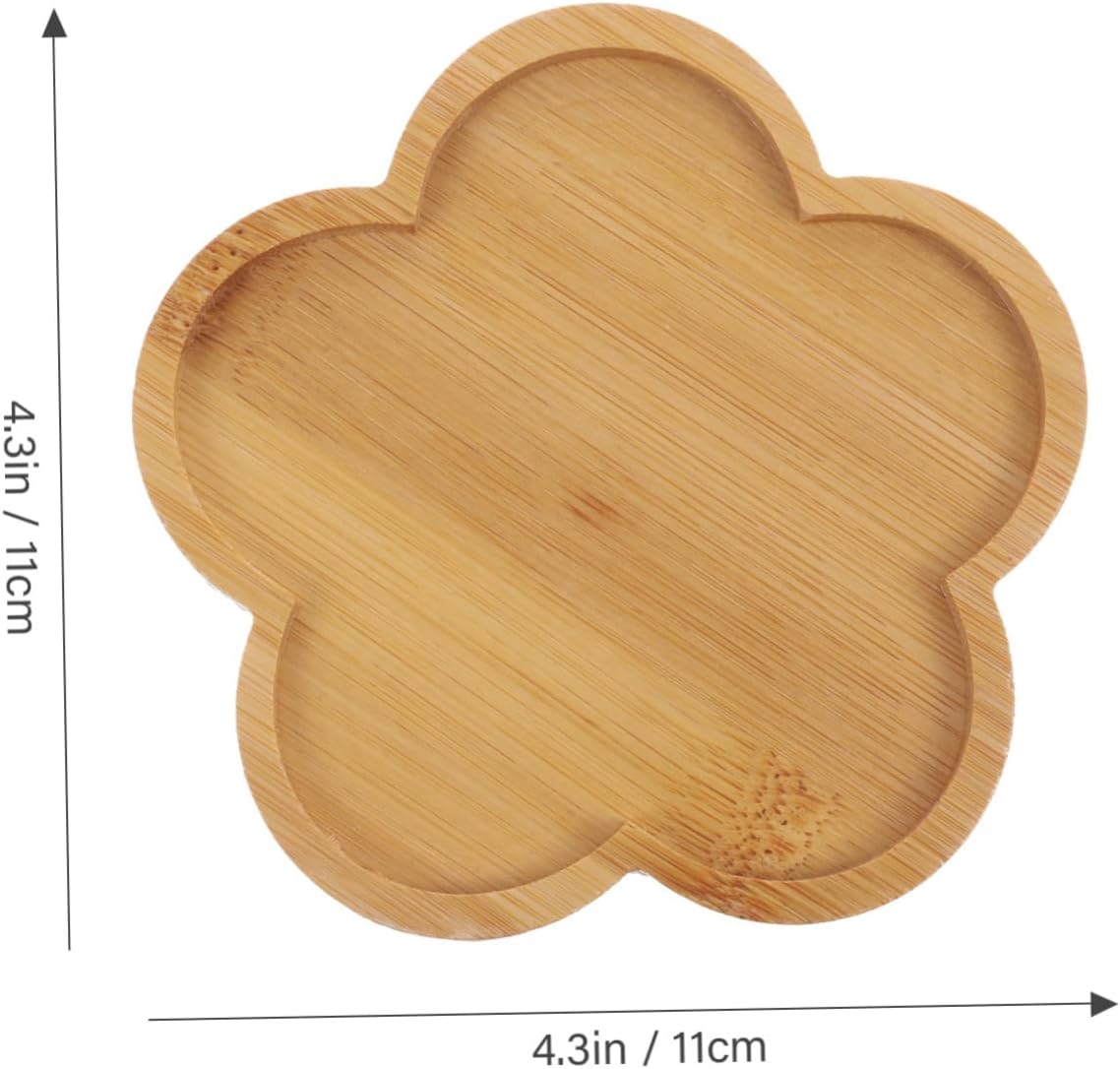 4pcs Sturdy Bamboo Plant Saucers Plant Pot Trays Flower Pot Trays Water for Flower Saucers House