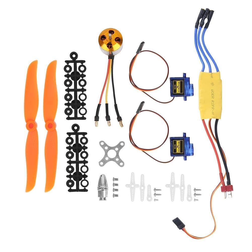 A2212 2200KV Motor sin escobillas 30A ESC SG90 9G Servo 6035 Hélice para accesorios de avión de ala fija RC(2200KV Motor + 6035 Propeller + 9G Servo + 30A ESC)