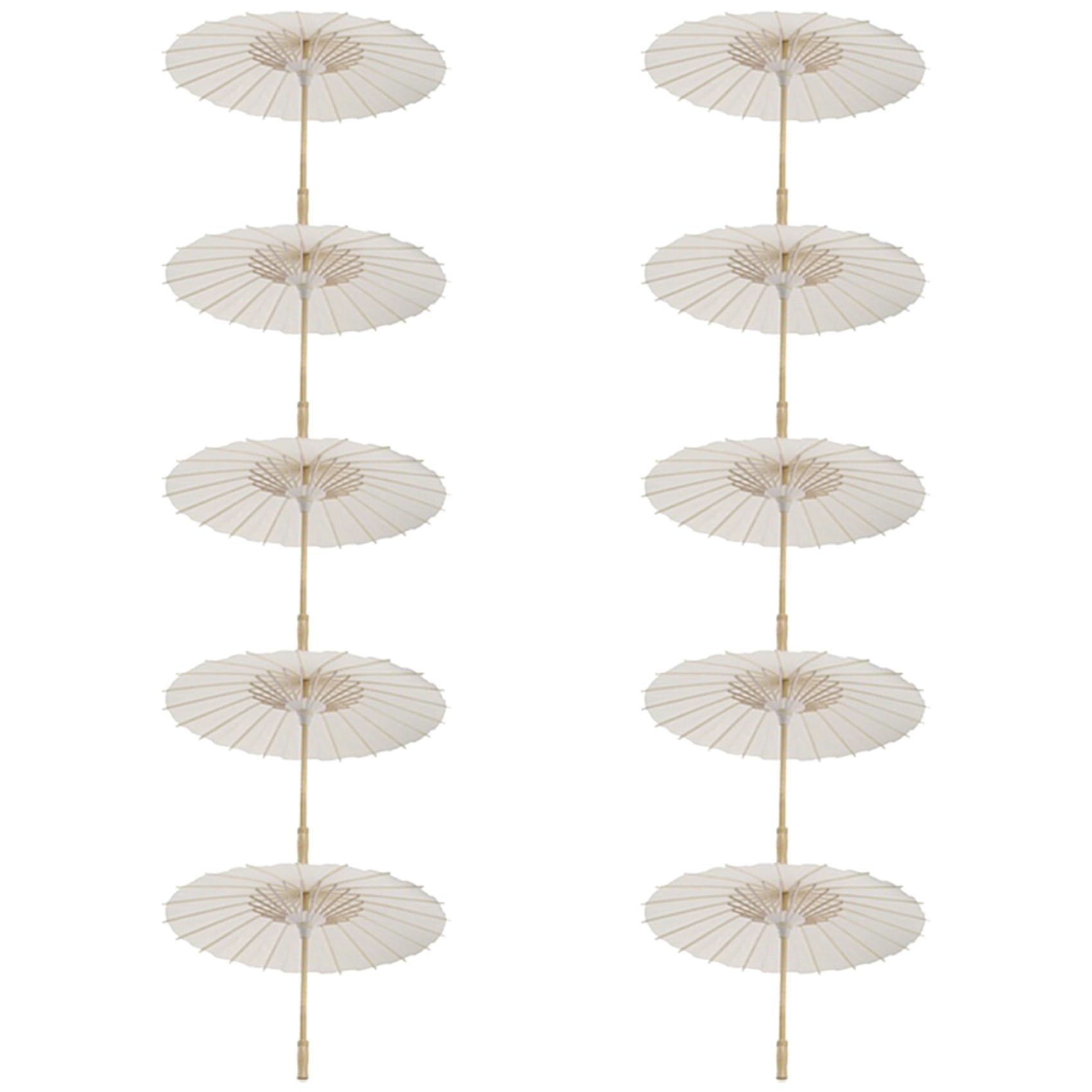 Vjsujehgy 10X Paper Parasol Beach Umbrella White DIY Umbrella Photography Props for Baby Shower Partys Wedding 60cm/23.6inch