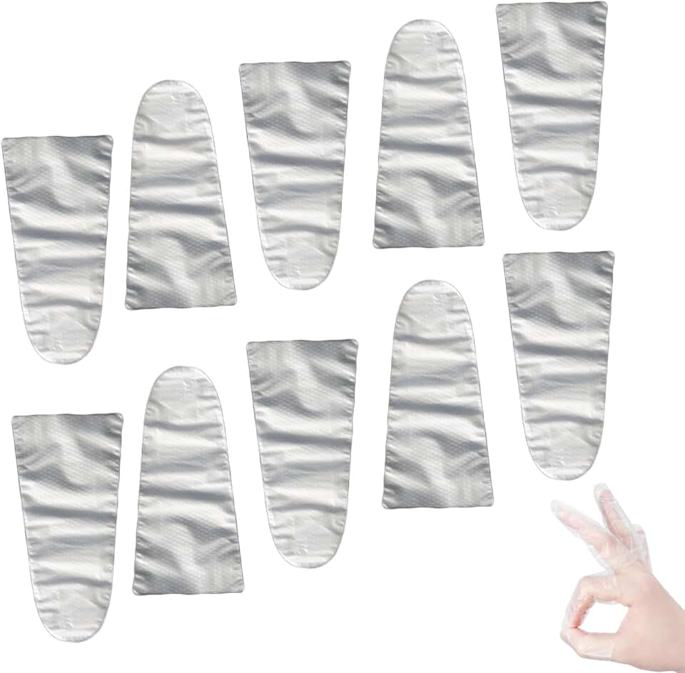 Pacote com 300 luvas de dedo descartáveis protetor de exame de plástico transparente berços de dedo descartáveis para aplicação de pomadas de hemorróidas almíscar, creme de fissura para homens