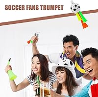 Vista 9 de Bocina de estadio Vuvuzela de 10 piezas: mini bocina de aire de plástico fuerte fabricante de ruido para fanáticos del fútbol niños para eventos
