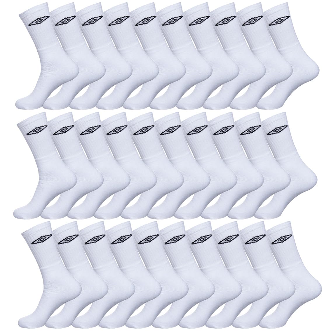 Umbro Calcetines Hombre Ajuste Perfecto - Paquete de 30 - Calcetines Deporte Hombre, Tennis, Soporte Antideslizante