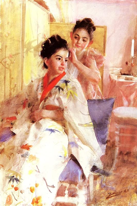 Art Tableau Froknarna Anders Zorn Image Sur Toile 60x90cm pour décoration