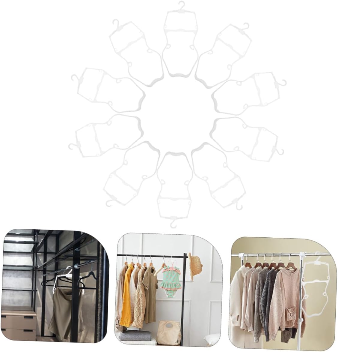 10 Pcs Clothes Hangers Swimsuit Organizer White Childrens Garment Hangers Body Shape Display Rack for Boy Girl Swimwear Storage