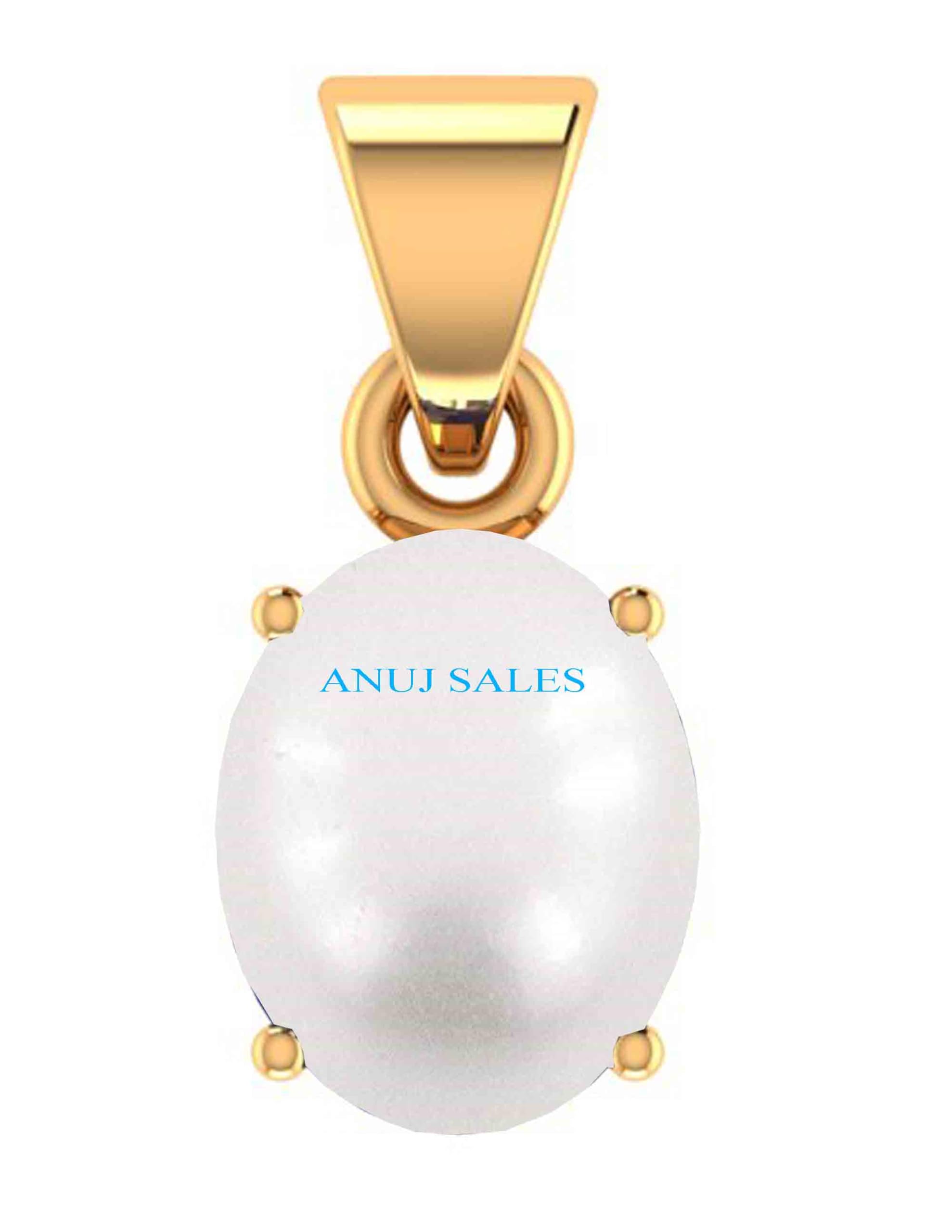 anuj sales 13.25 Ratti 12.50 Carat Carat South Sea Pearl Gold Plated Pendant Locket Moti Stone Natural Certified Gemstone for Men and Women (White-picture-18