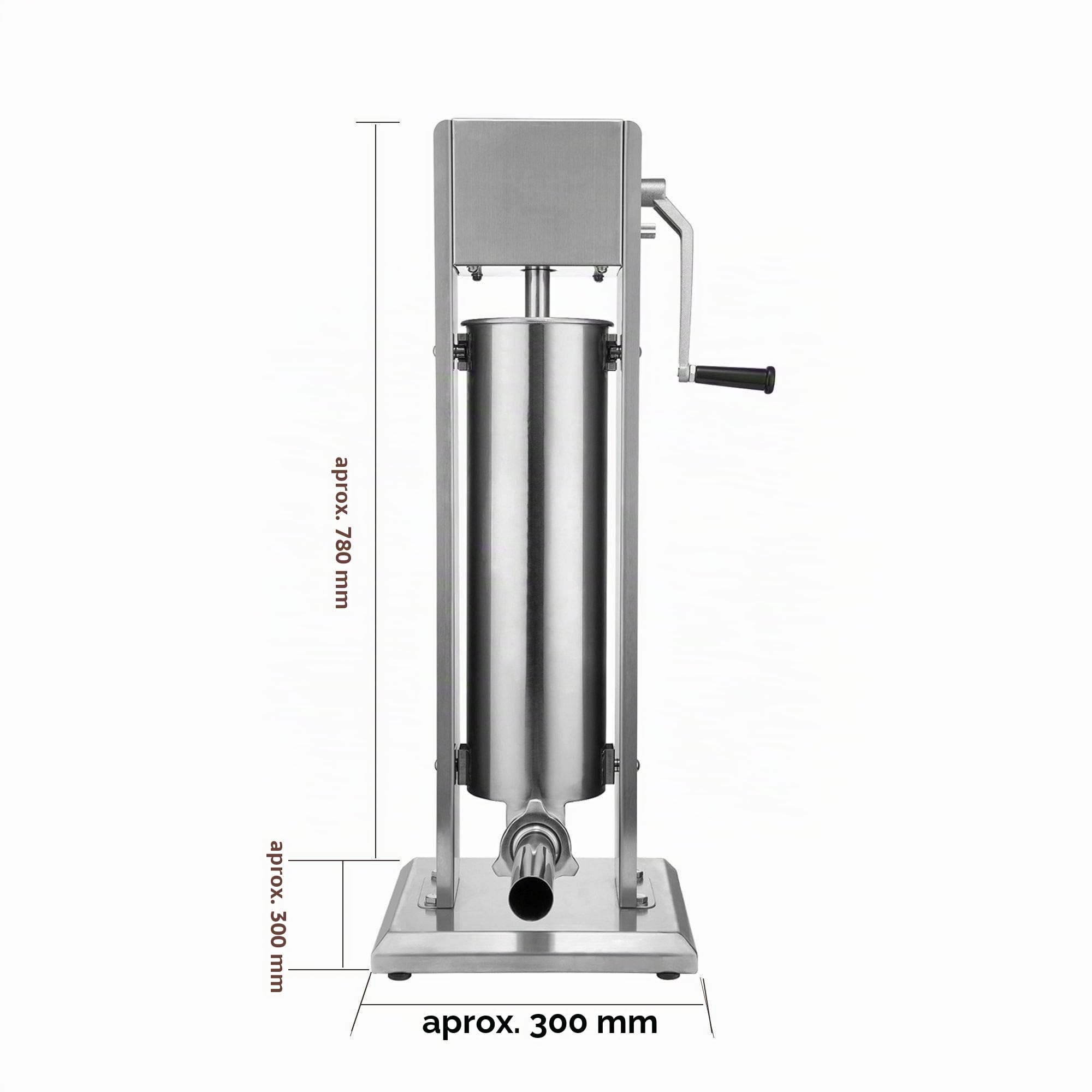Zelsius Máquina Embutidora Profesional de Salchichas I Acero Inoxidable I Manual I Cuatro Tubos de Llenado Diferentes I Máquina con Caja de Cambios de 2 Velocidades I Válvula de Ventilación