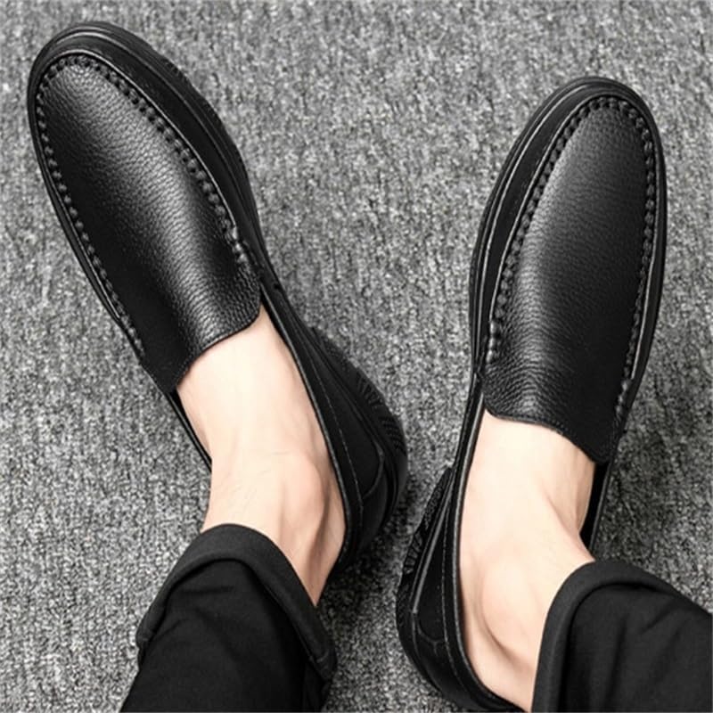 Men's Casual Oxford Shoes Thick-Soled Flat-Heeled Round-Toed Shoes Breathable Comfortable wear-Resistant Non-Slip Shoes for Men