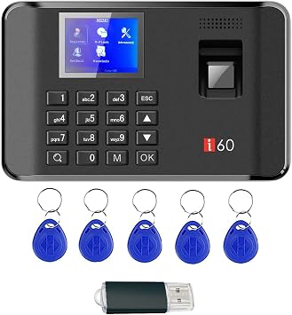 WEELIAO Fingerprint Time Clocks for Employees Small Business, Time Attendance Terminal Clock Machine with Fingerprint, Password, RFID Card,Office Punch Clock Automatic Report Generation