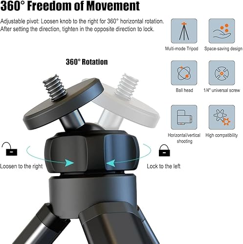 Miniatura 3 de Mini trípode extensible para cámara, portátil, mango para selfie, trípode para cámara web de escritorio con cámara réflex digital, soporte para