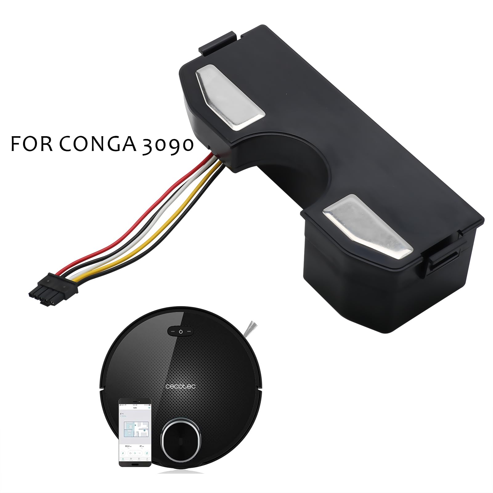 Li-Ion 14.4V 3000mAh Batería del Limpiador Aplicable a CECOTEC/Conga 3090(con Carcasa de plástico)