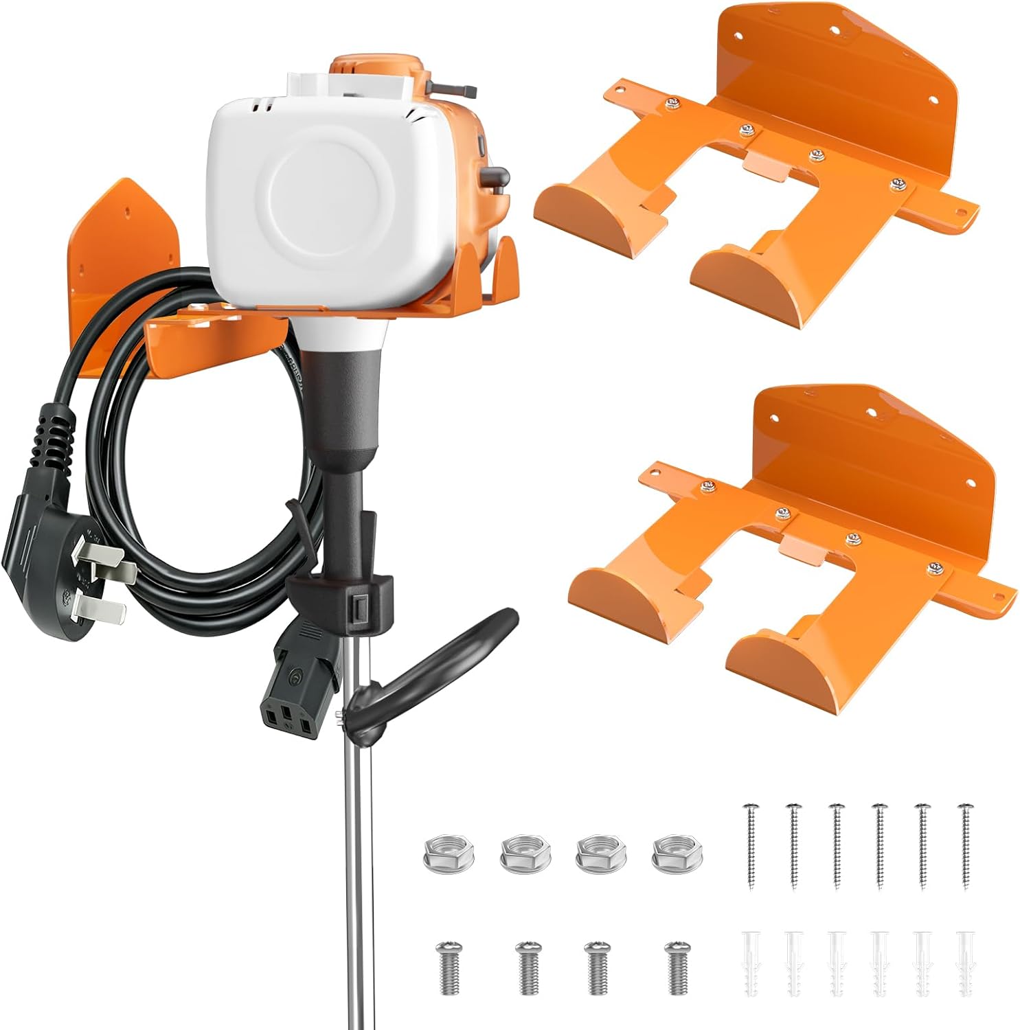 2 Pack Garage Organizer - Adjustable Power Tool Hanger - Garage Storage- Garage Organization - Heavy Duty Weed Eater Hanger - For Grass Trimmer, Hedge Trimmer, Garden Tools