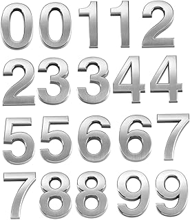 Happyyami 20pcs Digital House Number Truck Decal Office Signs Front Door Signs Small Floating House Numbers Street Door Numbers Self-Stick Address Numbers Imitation Metal House Number 3D