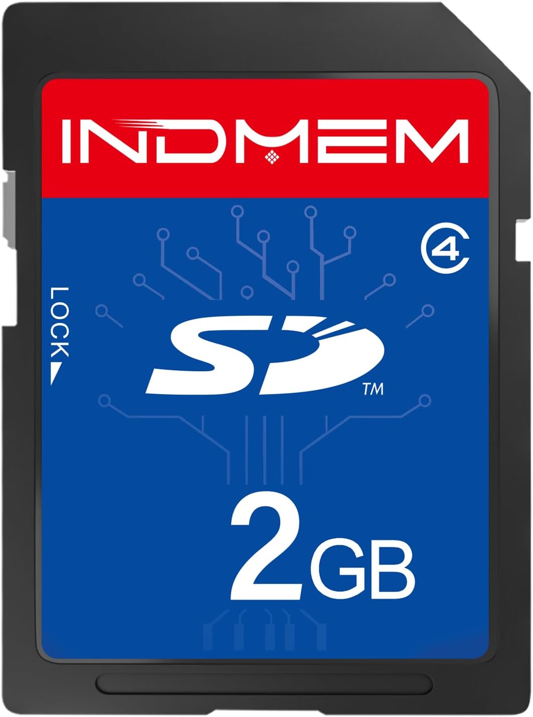 INDMEM SD Card 2GB Class 4 Flash Memory Card 2G SLC Stanard Secure Digital Cards (1PC)
