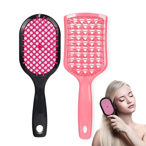Aaiffey Cepillos para desenredar el cabello, cepillo de pelo sin torcer, cepillo antiestático para el cuero cabelludo, con cerdas flexibles para