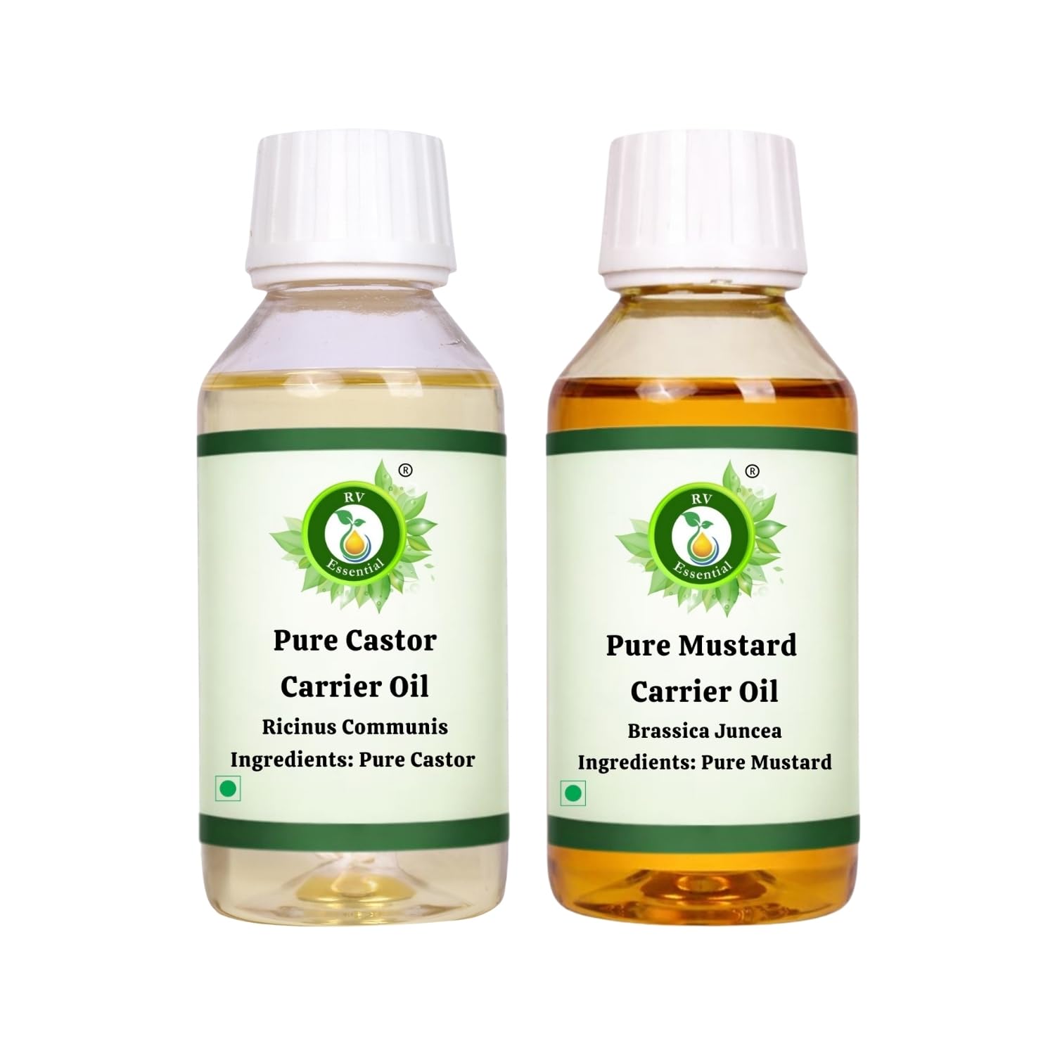 R V Essential Castor (100ml) and Mustard Carrier Oil (100ml)- 100% Pure & Natural Cold Pressed For Skin Face Hair Body Nails Scalp Massage Aromatherapy Diffuser Soap Candle Perfume Making-image-34