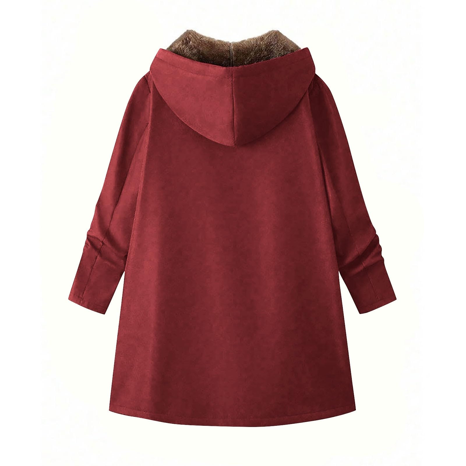 Generisch Cappotto invernale da donna, lungo, con calda imbottitura, parka invernale, caldo, trapuntato, in pile, giacca invernale a maniche lunghe, antivento, per esterni, con cappuccio