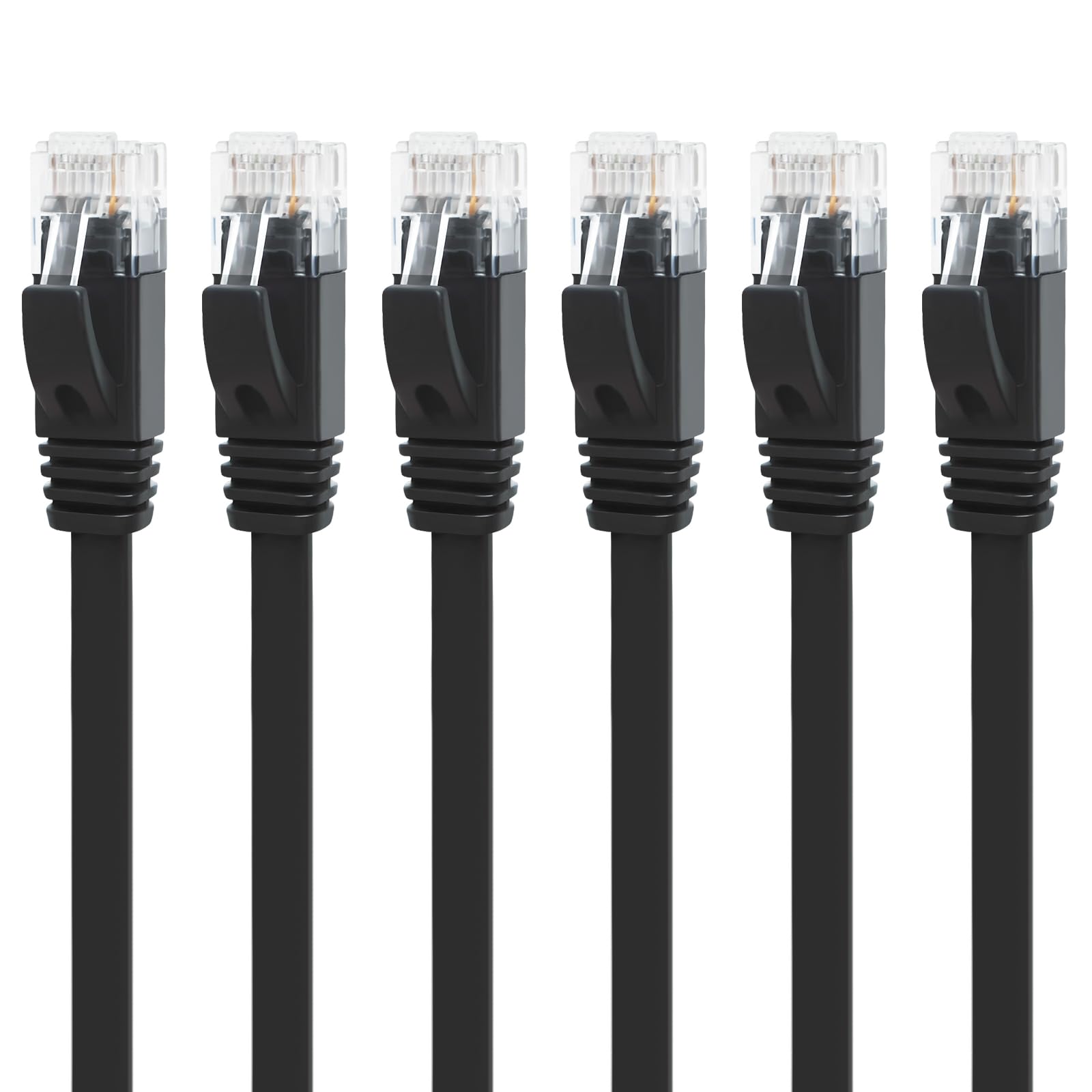 Yauhody CAT 6 Ethernet Cable 0.5m Black 6Pack Network Cable High Speed CAT6 Ethernet Patch Leads 0.5m Lan Cable CAT6 Gigabit Internet LAN Patch Cable for TV Gaming Router(6Pack Black) — view 19