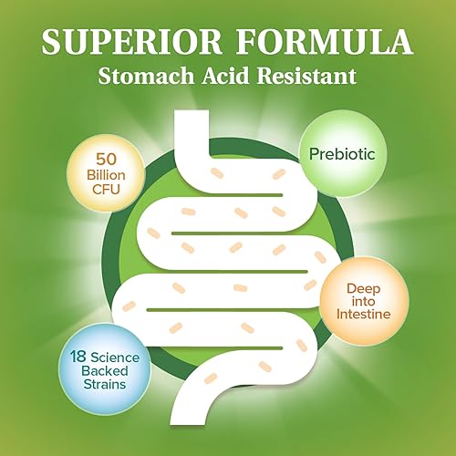 Miniatura 3 de Probióticos 50 mil millones por porción, 18 cepas probióticas, 60 cápsulas vegetarianas, sin OMG, sin gluten