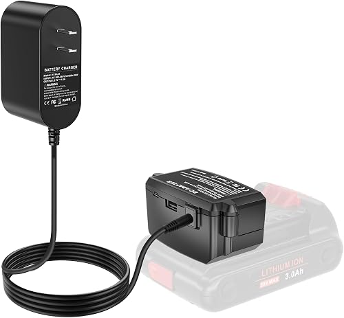 Replacement for Black+Decker 20V MAX Lithium Battery Charger, Compatible with LBXR20 LBX4020 LB2X4020 Black and Decker Lithium Battery
