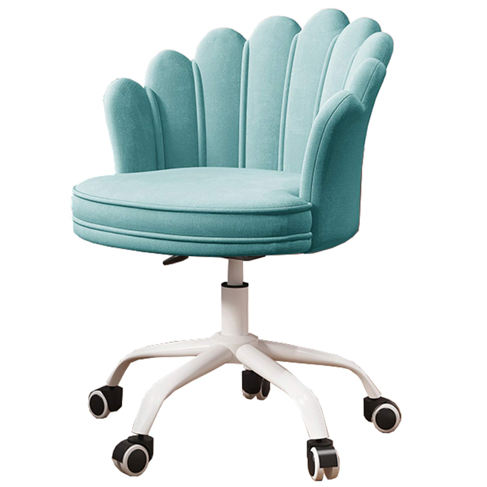 Sedia da ufficio - velluto - verde - altezza regolabile - con ruote girevoli e schienale ergonomico - 62x64x88/97cm