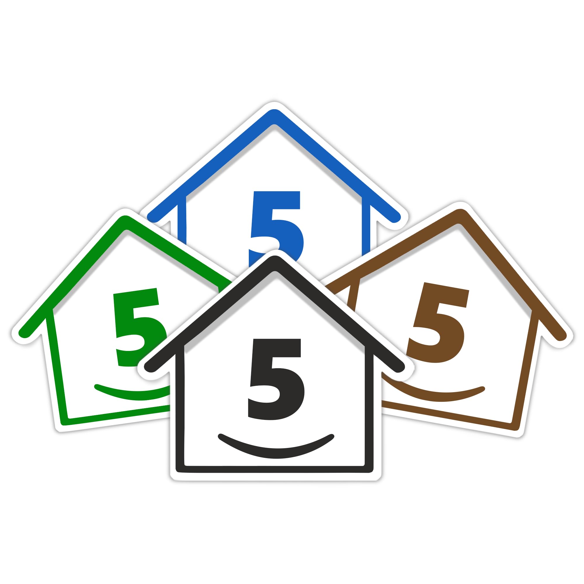 4 x Bin Numbers for Wheelie Bins, 1-99, 15cm ‘Happy House’ Colour Design Dustbin Stickers, Easy Application Stick On Number Stickers - Weatherproof Self Adhesive Vinyl – Blue, Black, Green, Brown (25) — view 50