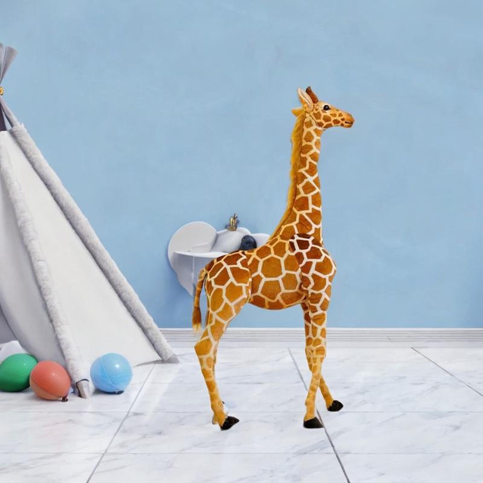 Peluche Girafe Douce Animal En Peluche Figurine Décorative Jouet Interactif Adapté pour Enfants Maison Fête, L