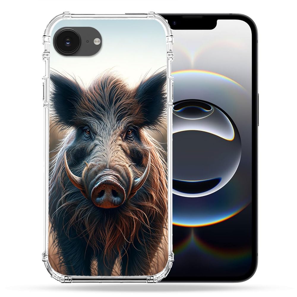 Coque iPhone 16e Chasse Sanglier Attaque Cokitec évite les rayures - 2