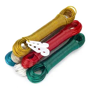 As Seen on TV Micro 10 Meter Multi use Anti Rust PVC Coated Stainless Steel Wire Rope for Hanging Drying Clothes