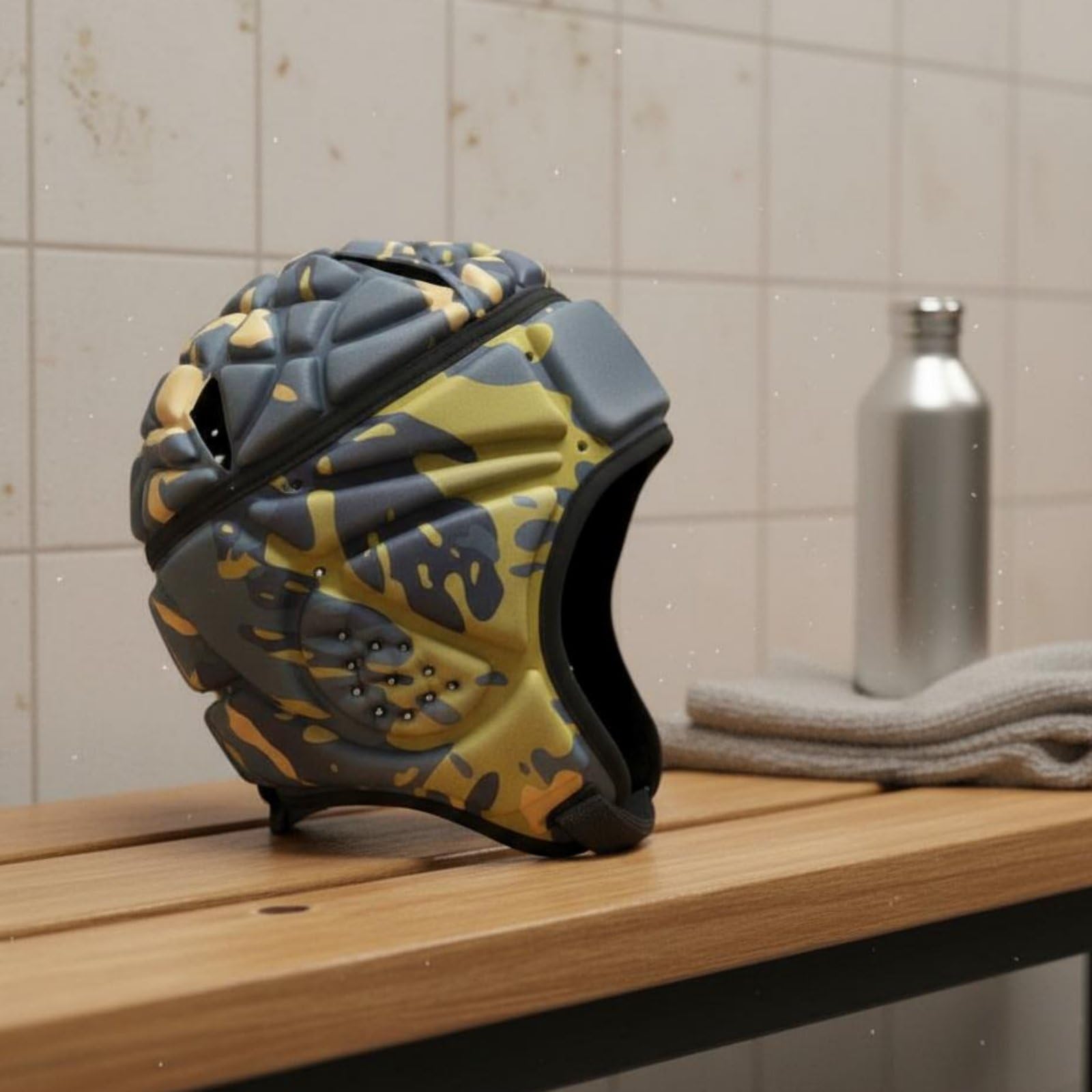 predolo Casco Morbido da Football, Vestibilità Regolabile, Casco Imbottito Antiurto Leggero, Caschetto da Rugby per Portieri